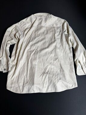 Men's Long-Sleeve Casual Button-Up Shirt in Natural